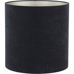 Light & Living - kap - Velours - zwart - textiel - Ø 45cm - E27 - 2247322
