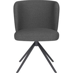Eetkamerstoel Stan Grijs Metalen Swivel - Giga Meubel