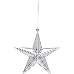 Ster hang deco 13x14 cm zilver kerstversiering