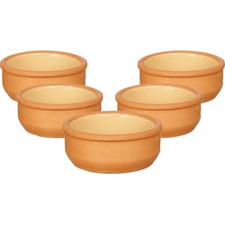 Set 18x tapas/creme brulee serveer schaaltjes terracotta/geel 8x4 cm - Snack en tapasschalen