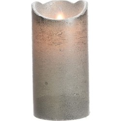 Zilveren nep kaars met led-licht 15 cm - LED kaarsen