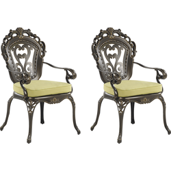 SAPRI  - Tuinstoel set van 2 - Donkerbruin - Aluminium
