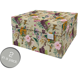 Dutch Design Brand Opbergdoos met Deksel - Doos in Karton - Geschenkdoos - 28x21x14cm - Botanical - 2 Stuks