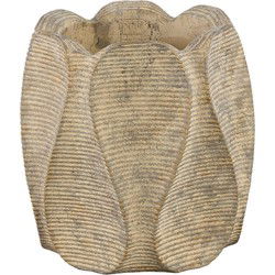 PTMD Bloempot Waxy - 30x30x30 cm - Cement - Bruin