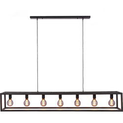 Hanglamp 7-Lichts - Rechthoekig Frame - Zwart - Lamp Mikey