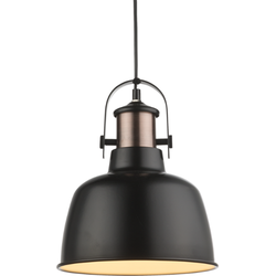 Klassieke hanglamp Kutum - L:23cm - E27 - Metaal - Bruin