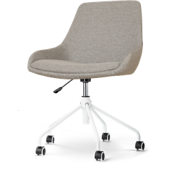 Nout-Isa bureaustoel warm grijs - wit onderstel