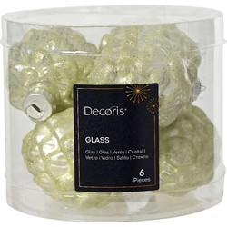 Dennenappel glas d5h7 cm w.mnt 6st