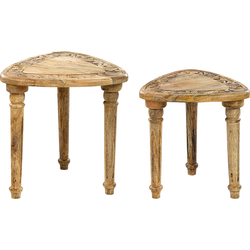 SAORA - Bijzettafel set - Lichte houtkleur - Mangohout