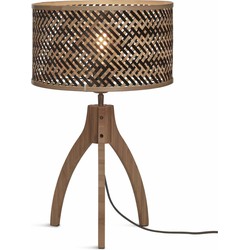 Tafellamp Java - Bamboe/Zwart - Ø18cm
