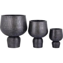 PTMD Wayan Black Brushed Aluminum Pot With Base SV3