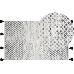GEMLIK - Laagpolig vloerkleed - Zwart - 80 x 150 cm - Wol