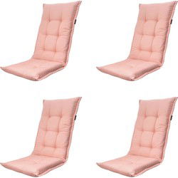 Madison -  Tuinstoelkussen Hoge Rug Napels salmone - Ca. 123x50 cm - Set van 4