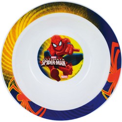 Diep kinder/peuter ontbijt bordje/kommetje Spiderman 16 cm - Diepe borden