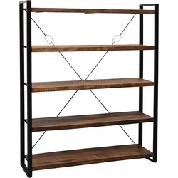 D - Livingfurn - Boekenkast Strong - 200cm - Mangohout - Bruin