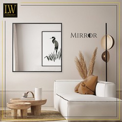 LW Collection LW Collection Wandspiegel zwart vierkant 80x80 cm metaal