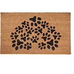 Clayre & Eef Deurmat 75*45*1 cm Bruin Kokosvezel Pvc Rechthoek Hart Kokosmat Mat Schoonloopmat