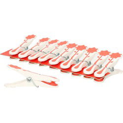 Concorde wasknijpers -10x - rood - kunststof - 8 cm - Knijpers