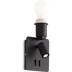 Ideal Lux - Gea - Wandlamp - Metaal - E27/LED - Zwart