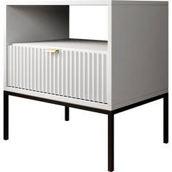 Meubella - Nachtkastje Navil - Wit - 54 cm