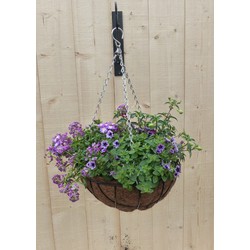 Hanging basket zomerbloeiers paars/blauw h25 cm