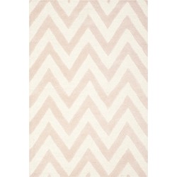 Safavieh Modern Indoor Hand Tufted Area Rug, Cambridge Collection, CAM139, in Light Pink & Ivory, 122 X 183 cm