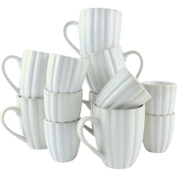 OTIX Koffiekopjes Set van 12 Met Oor - 300ml - Zonder Oor - 120ml - Koffietassen - Theemok - Keramiek - SOLIS