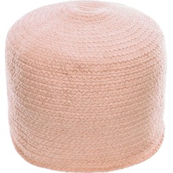 Kave Home - Poef Daiana rond roze van katoen Ø 40 cm