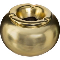 Terras asbak/stormasbak rond keramiek 13 x 8 cm goud - Buiten asbakken - Asbakken