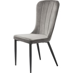 Eetkamerstoel Velvet - Grijs - Zithoogte 49,5cm - Stoel Hudson - Set van 2