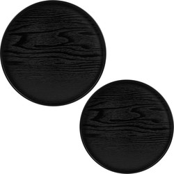 QUVIO Houten dienblad rond - set van 2 (24 cm en 27 cm)