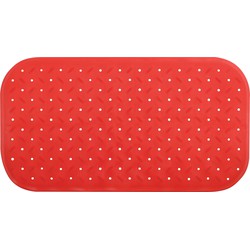 MSV Douche/bad anti-slip mat badkamer - rubber - rood - 36 x 76 cm - Badmatjes