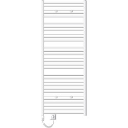 ECD Germany Badkamerradiator elektrisch met verwarmingselement 1200W - 750 x 1800 mm - wit - gebogen met zijaansluiting