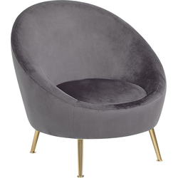 LANGA - Fauteuil - Grijs - Fluweel