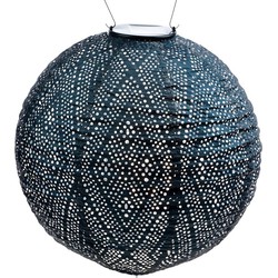 Lumiz Solar Buitenlampion Ikat Rond - Solar Tuinverlichting - 30 cm - Petrol