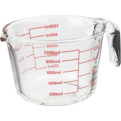 Glazen maatbeker 1 liter hittebestendig - Maatbekers