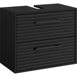 Badplaats Wastafel Onderkast Etna 60 x cm 35 cm x 50 cm - Mat Zwart - Badkamerkast – Wastafelmeubel