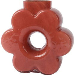 Vaas glas bloemvorm rood