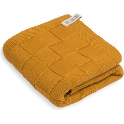 Knit Factory Gebreide Handdoek Ivy - Oker - 60x110 cm - Katoen