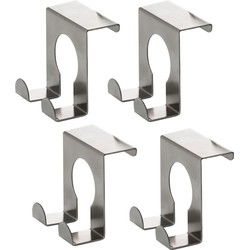 RVS deurhaken - 4x stuks - Huishouden - Ophanghaakjes - Kapstokhaken