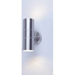 Groenovatie Wandlamp Up & Down, Rond, 2 x GU10 Fitting, Waterdicht IP44, RVS