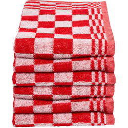 Ten Cate Keukendoekenset - 6 stuks - Geblokt Rood