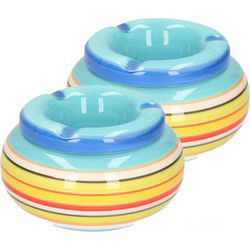 2x stuks huiskamer asbakken blauw 11 cm - Asbakken
