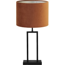 Tafellamp Shiva/Velours - Zwart/Terra - Ø30x62cm