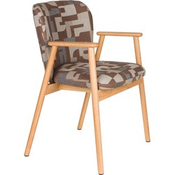Housecraft Living Kenna Eetkamerstoel met armleuning Hout - Set van 2