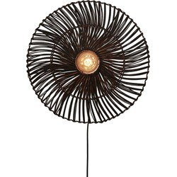 Wandlamp Zanzibar - Rotan Zwart - Ø55cm