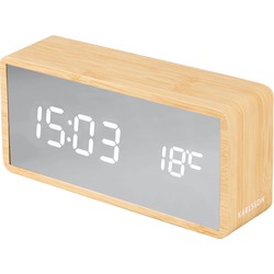 Alarm Clock Silver Mirror LED