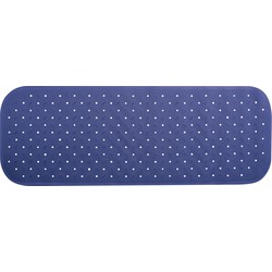 MSV Douche/bad anti-slip mat badkamer - rubber - blauw - 36 x 97 cm - Badmatjes