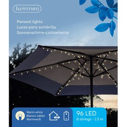 Parasol partylights 96 LED warm wit 8 strings - 1,2 m - Lumineo