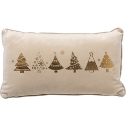 Textino TREES - Sierkussen 30x50 cm - Kerst - Whisper White - wit - Textino